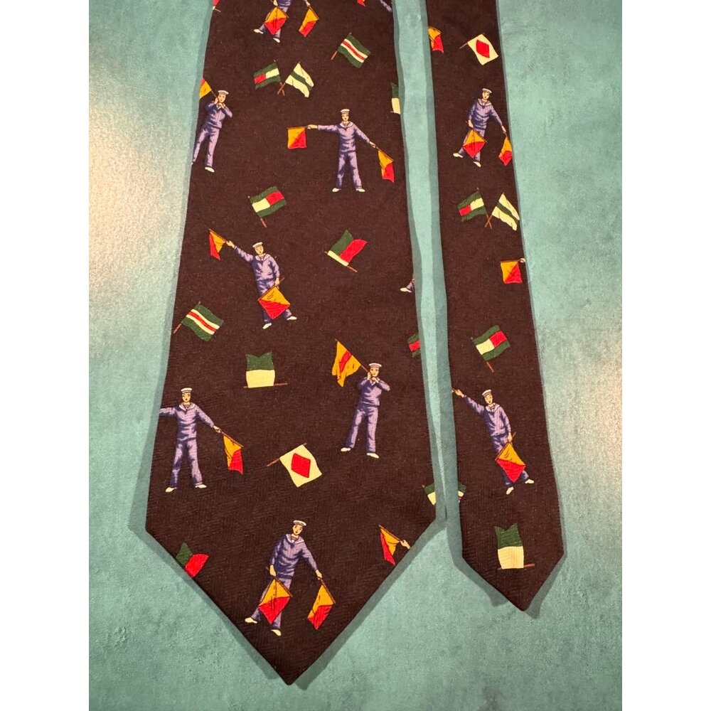 Tommy Hilfiger 100% Italian Silk Tie – Nautical Signal Flag Pattern – Made in US